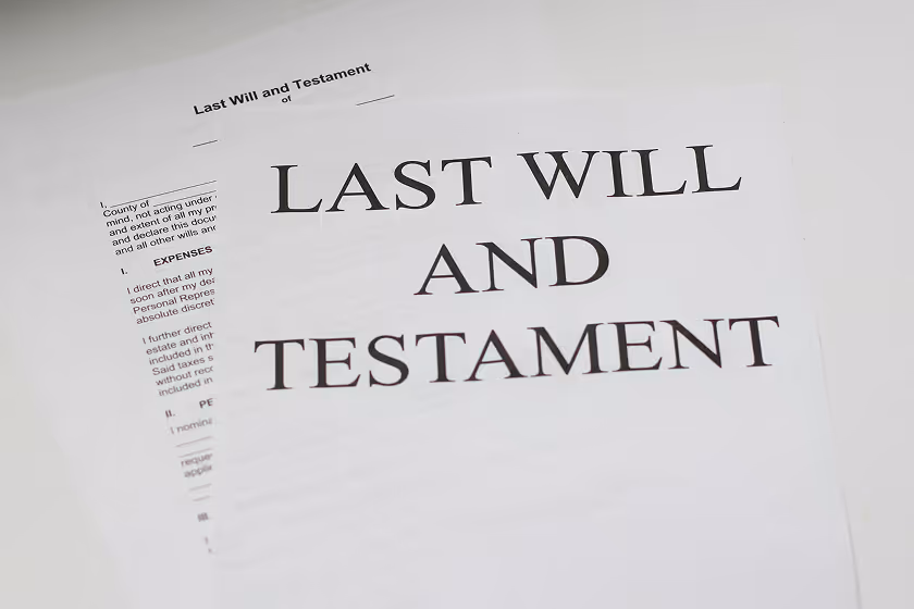 Text: Last will and testament