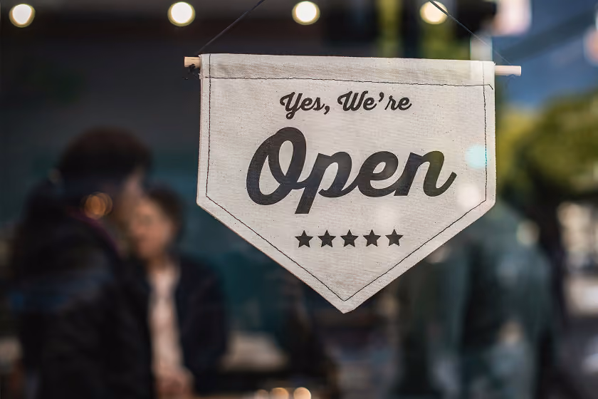 A sign n a small business window