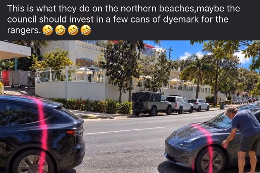 Cars blocking driveway and spray painted on Northern Beaches in Sydney