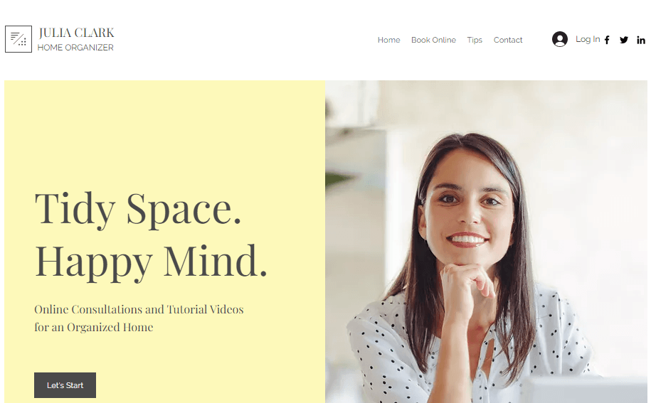 Site para um organizador doméstico