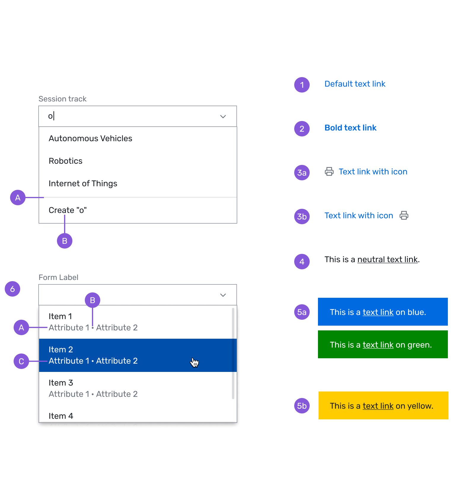 Cvent design system screenshots.