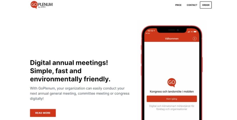 GoPlenum hemsida.