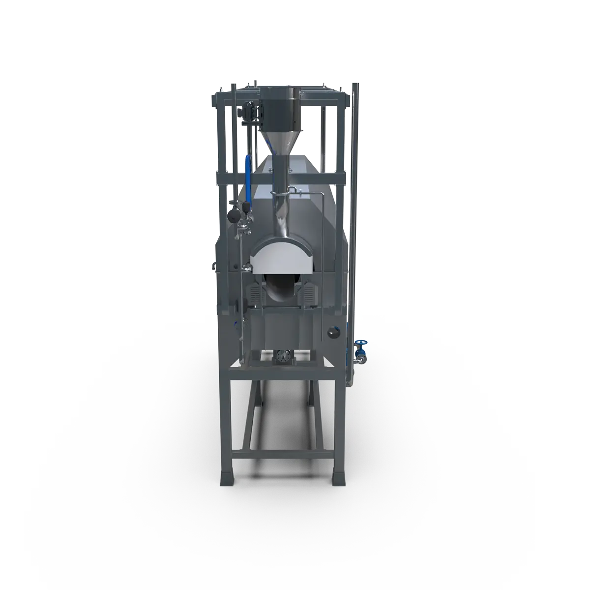Drum blancher - stainless steel - Front view