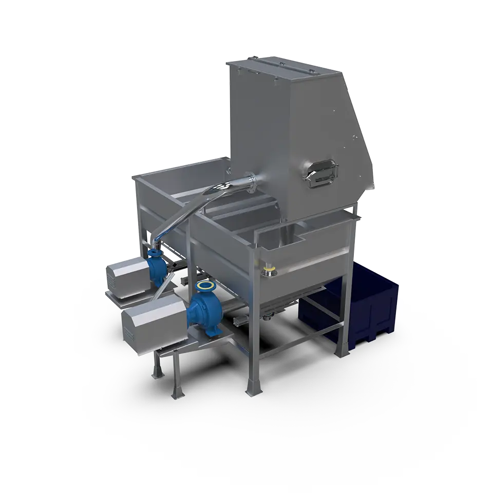 Bowscreen on double water tank - Back view from 35-degree angle