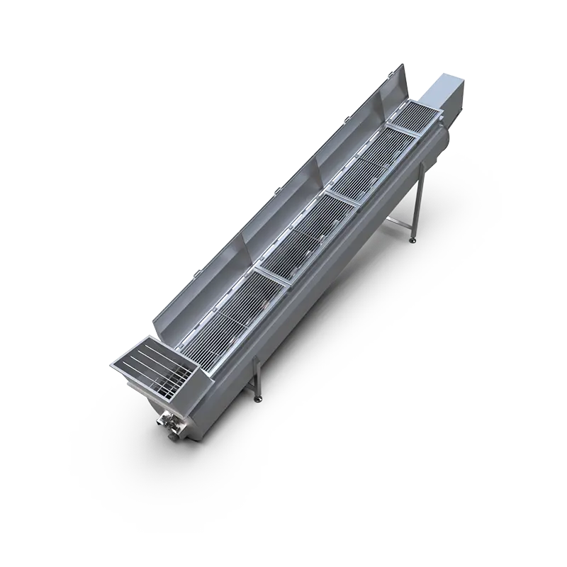 Conveying screw for feeding or extraction - full plate lid - lids open - 35 degree view