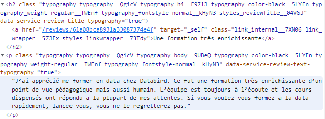 Scraping du contenu d'un article