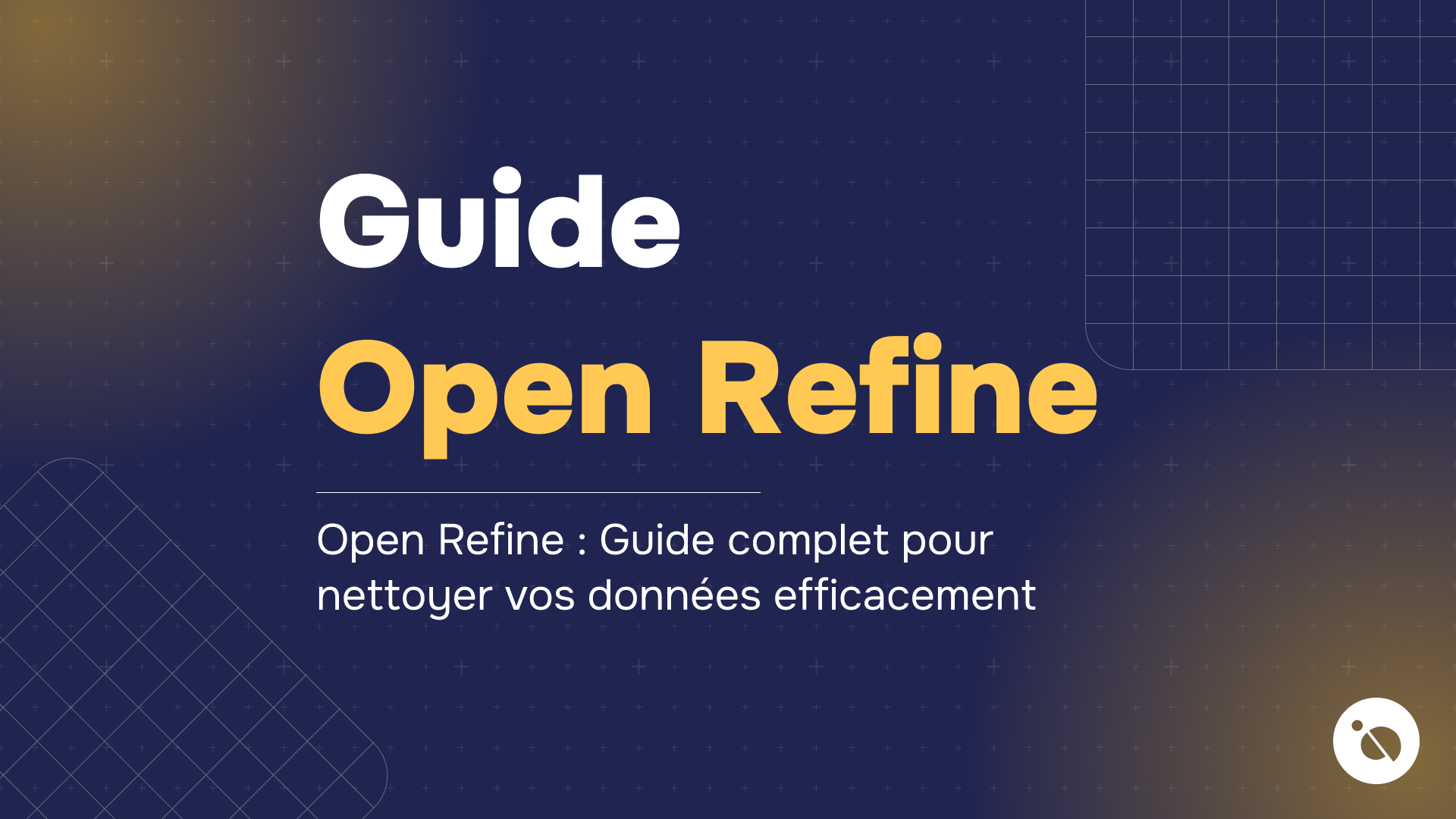 couverture guide open refine avec titre jaune sur fond bleu pour nettoyage des données