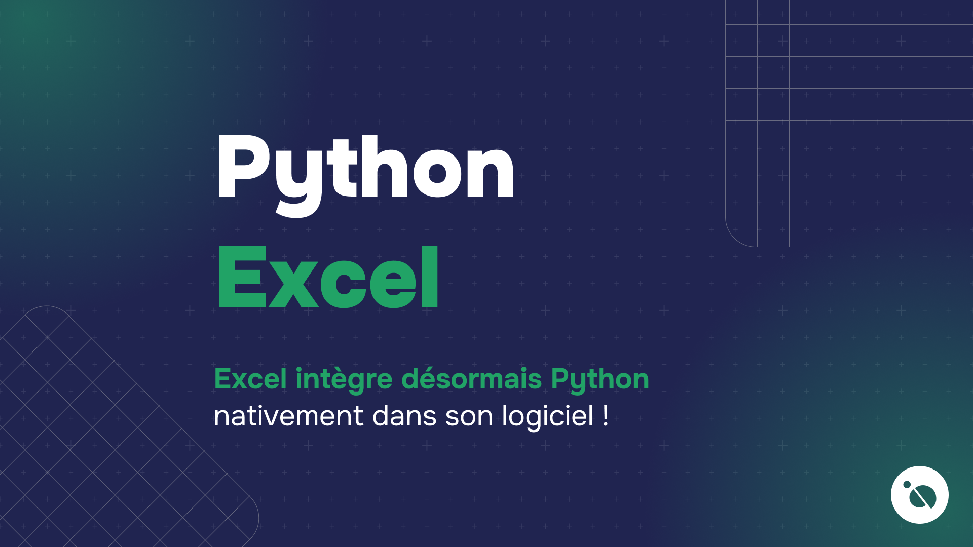 texte sur fond sombre déclarant l'intégration de Python dans Excel pour optimiser les données.