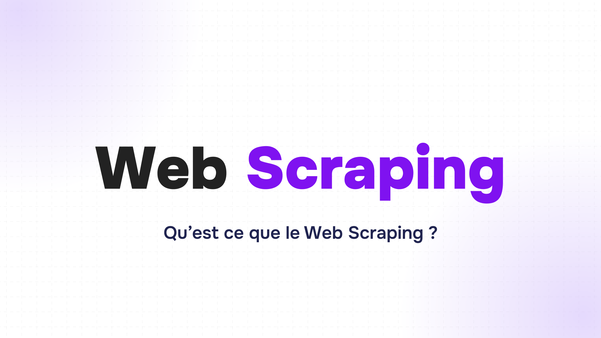 Slide de formation avec le titre web scraping en noir et violet et question sur sa définition.