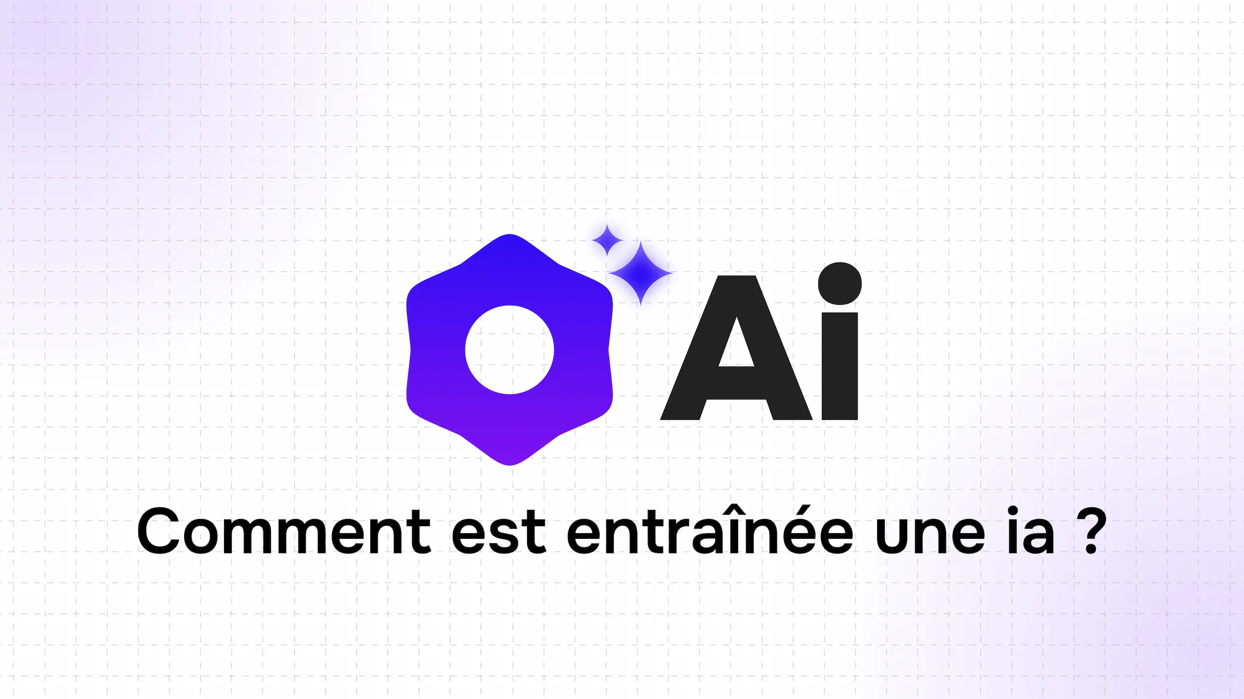 logo violet stylisé avec du texte noir sur fond clair évoquant l'entraînement d'une IA