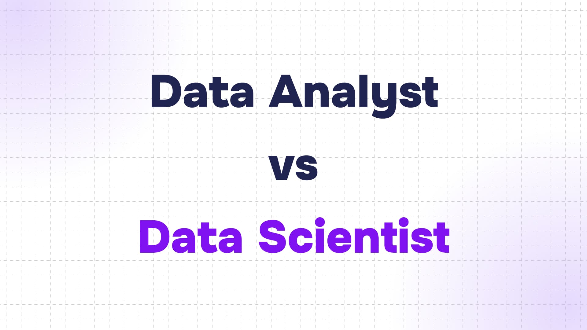 texte en gras "Data Analyst" sur fond blanc, avec "vs" centré et "Data Scientist" en violet.