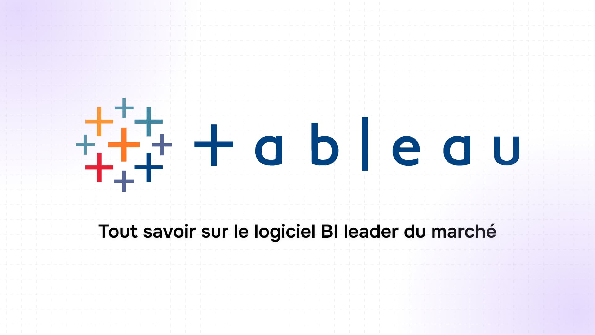 logo de tableau avec des éléments graphiques colorés et un slogan sur l'intelligence d'affaires