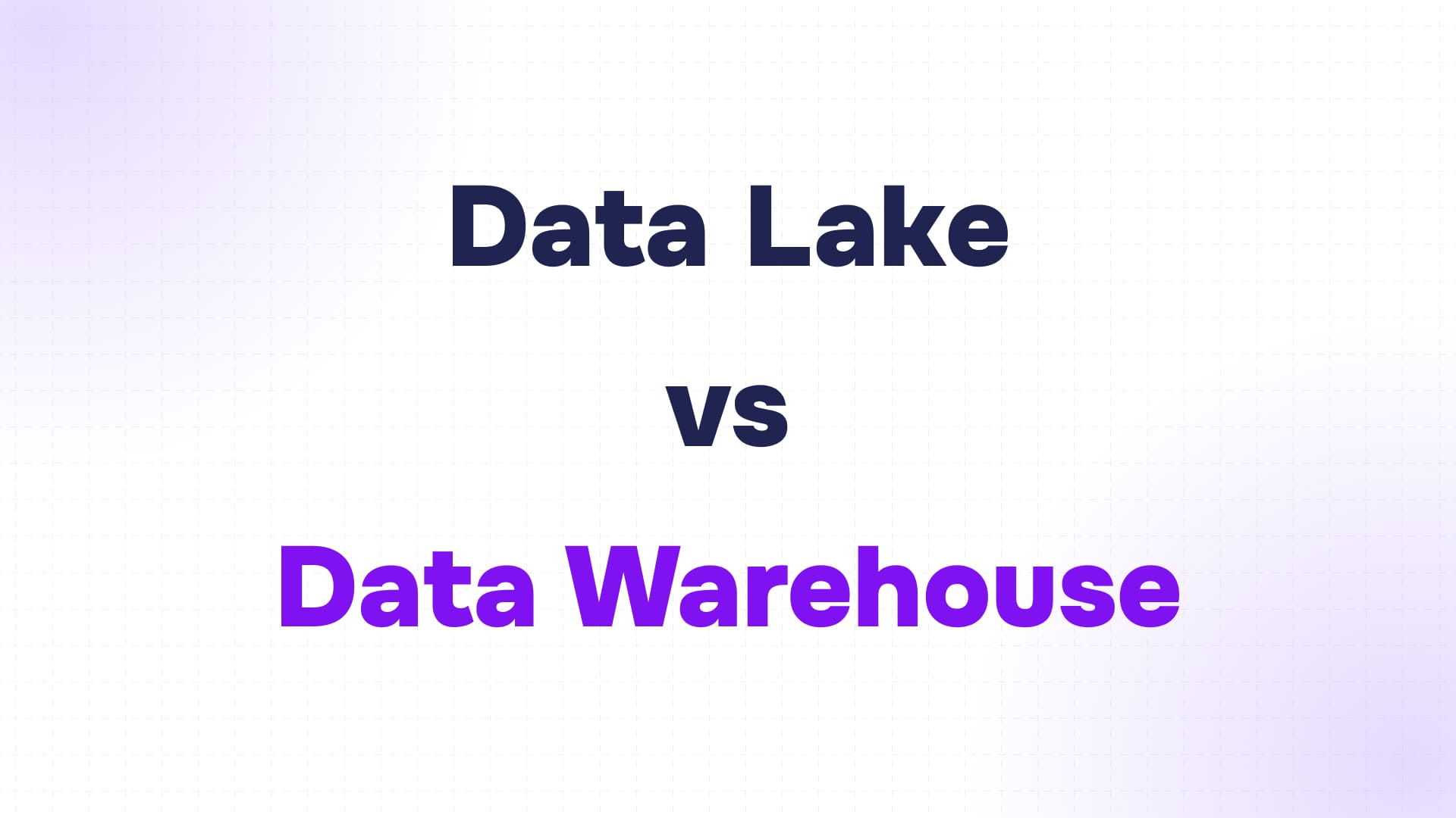 titre contrasté en bleu foncé et violet comparant data lake et data warehouse sur fond blanc