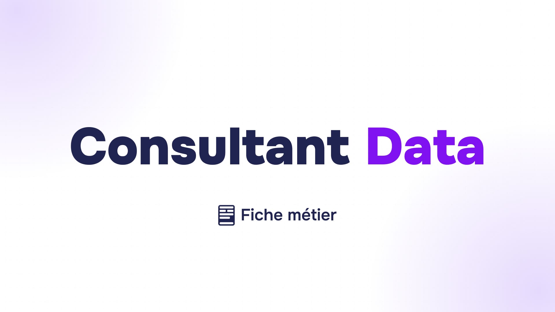 titre consultant data en bleu et violet au-dessus d’une icône de fiche métier
