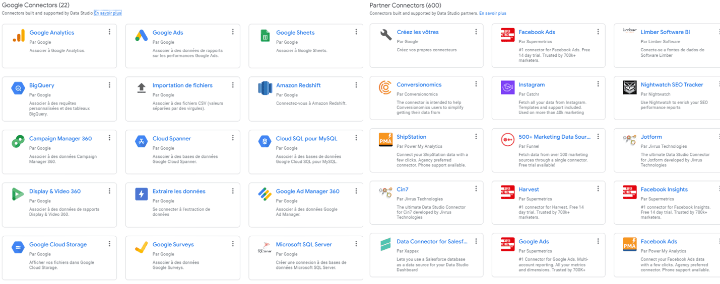 Connecteur Google Data Studio