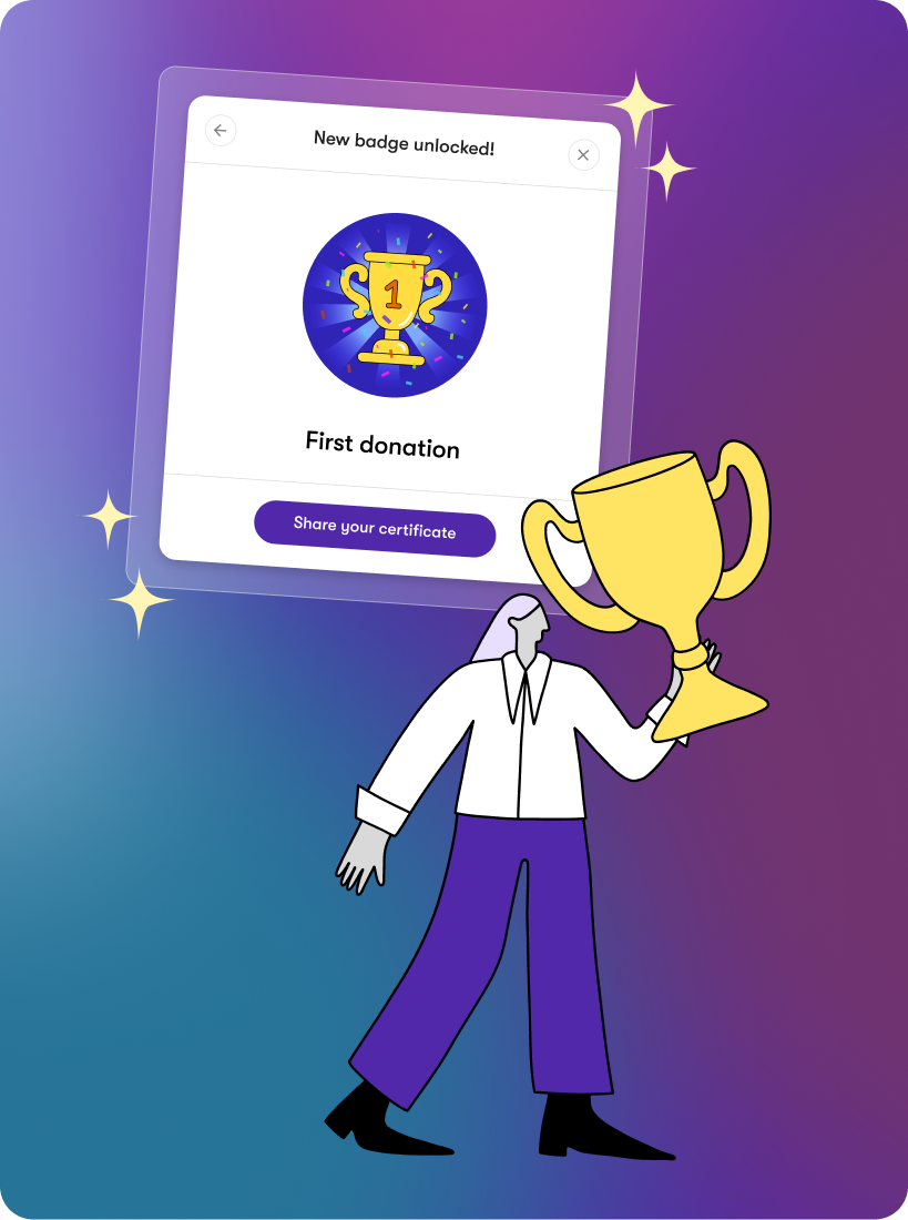 Aalto mobile app UI of home front door, confetti and the word Congratulations at the top and the home name below with the label of sold
