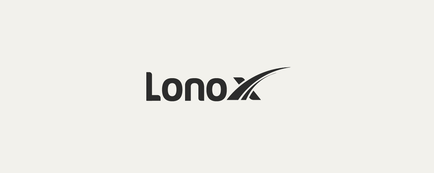 Logo Lonox Transport mit bewegtem Zeichen und gleicher Wortmarke
