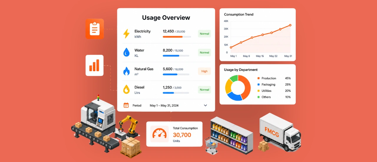 Usage tracking in FMCG production operations