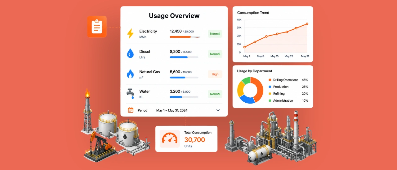 Usage tracking in oil and gas operations