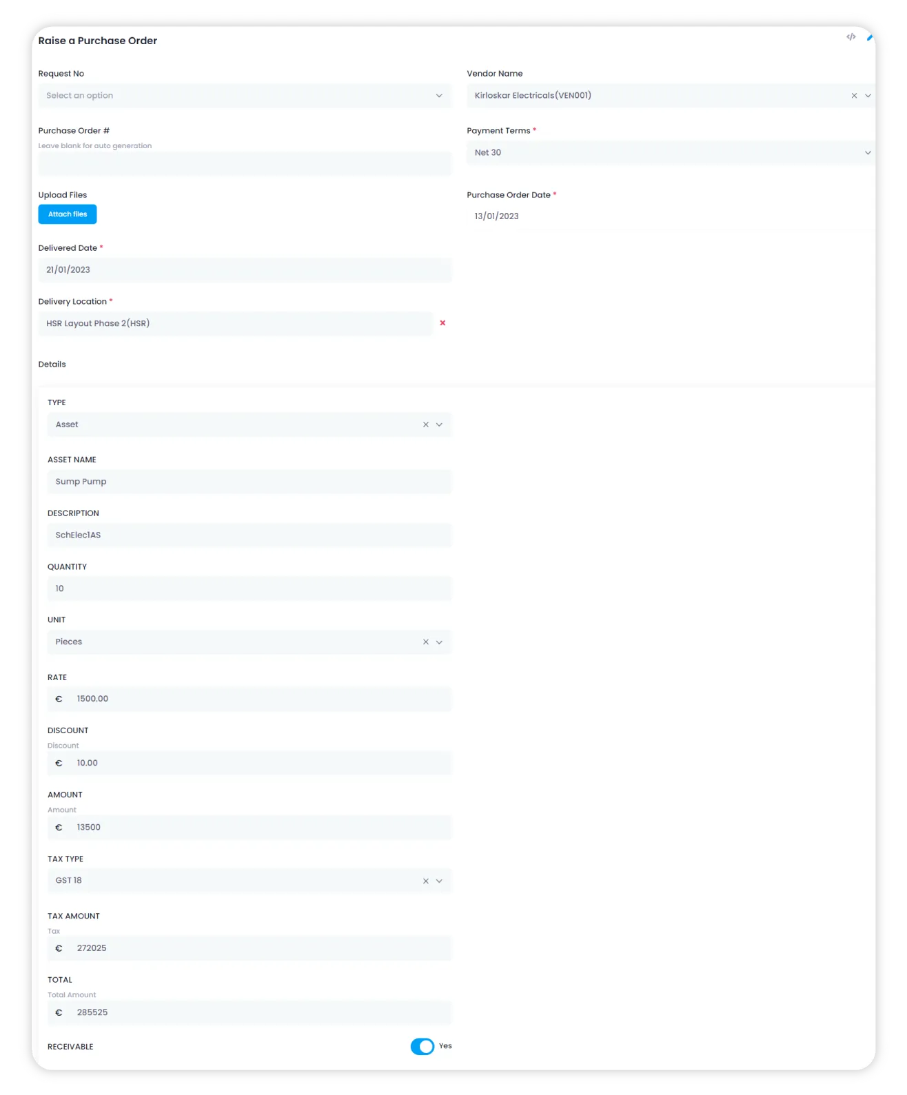 eam dashboard