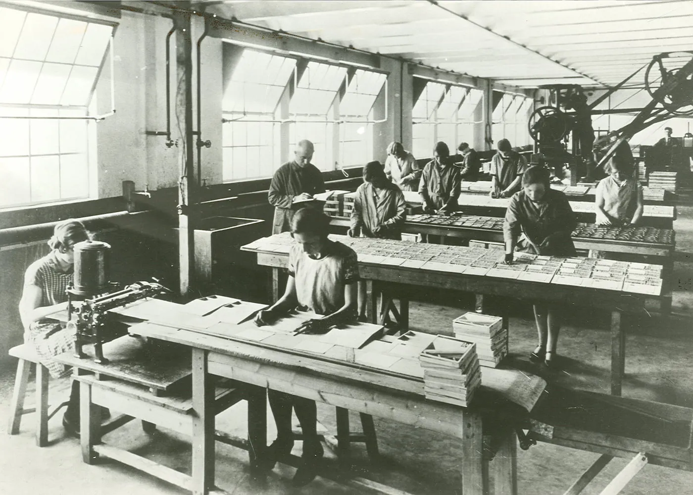 Inpakafdeling in 1920 