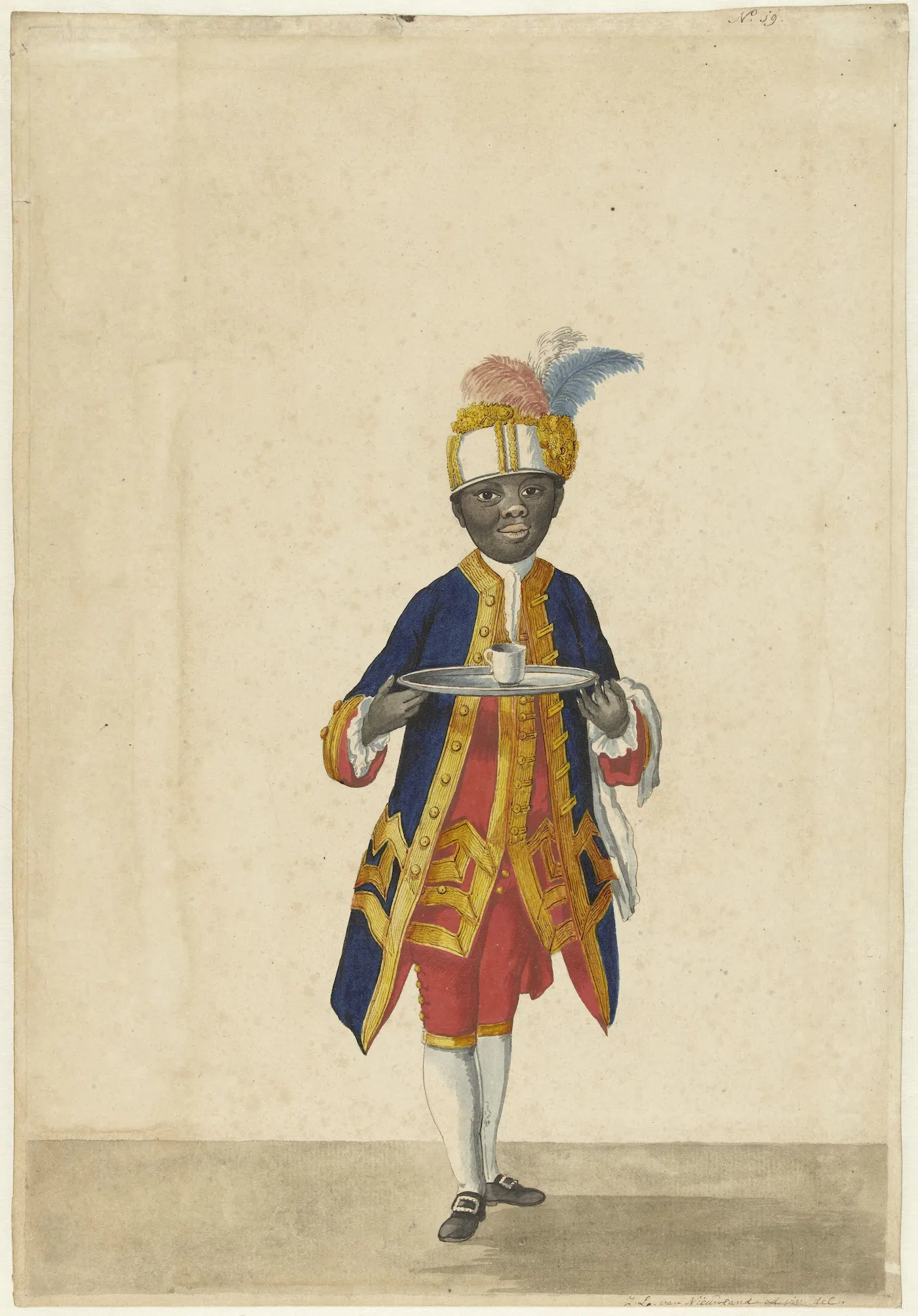 Isaac Lodewijk la Fargue van Nieuwland, Een bediende - vermoedelijk Sideron, 1766 (Coll. Rijksmuseum Amsterdam)