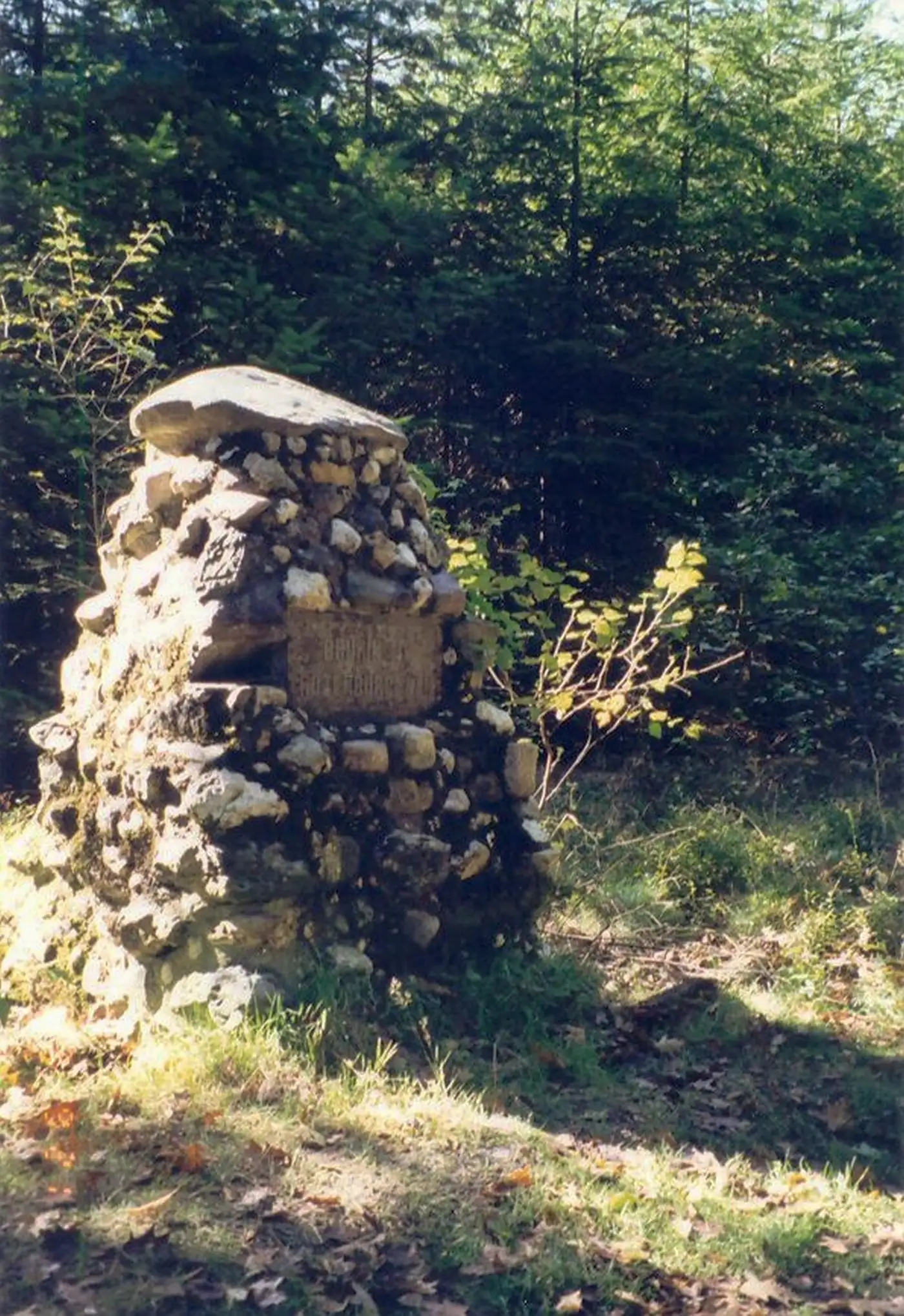 Aan het begin van de Bruijn van Rozenburglaan staat deze herinneringszuil