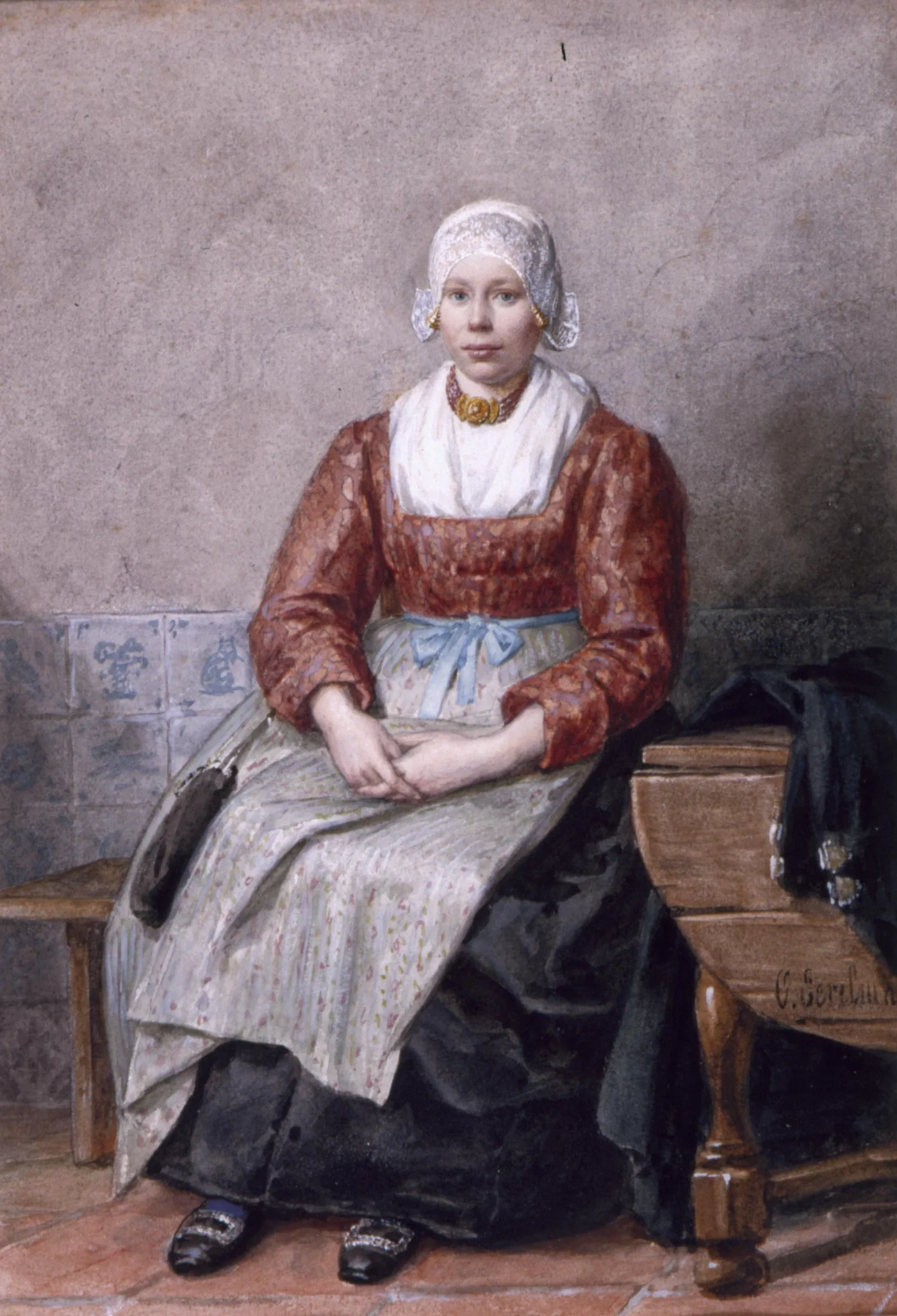 Evertje Schouten, geschilderd door hofschilder Otto Eerelman, ca. 1880-1882 (collectie Paleis Het Loo)