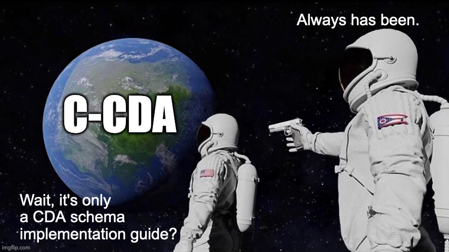 Always has been meme: ccda is only cda schema