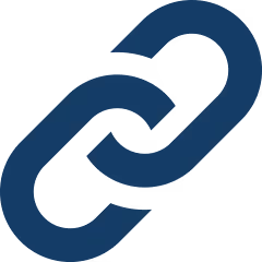 Dark blue broken link chain icon.