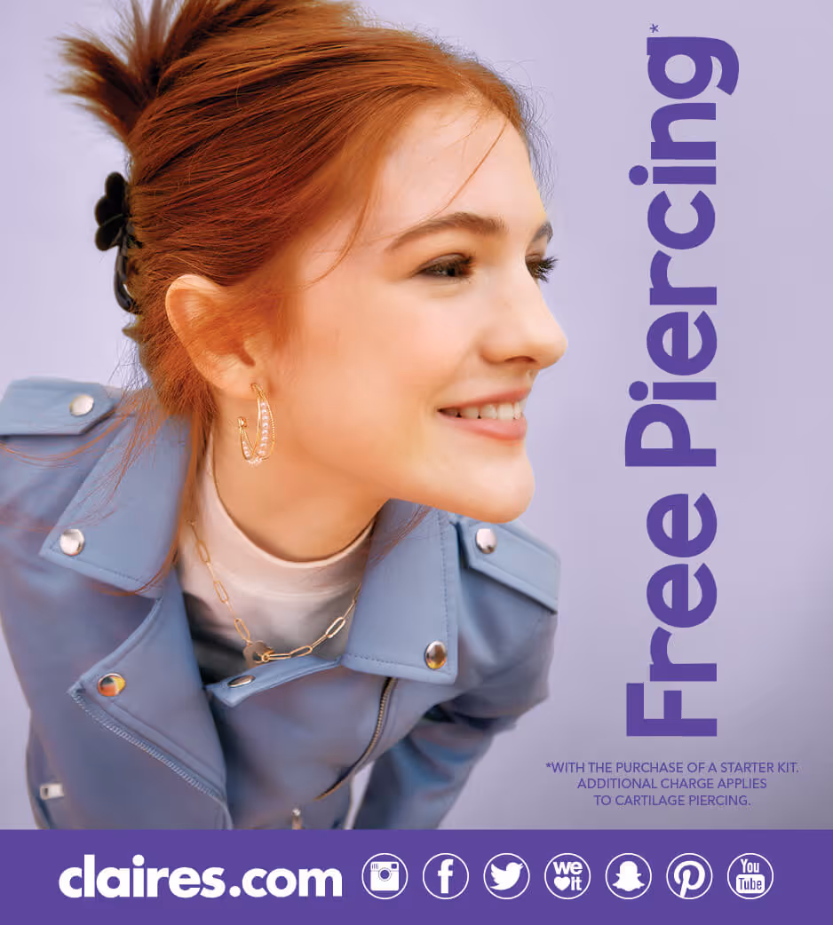 Young woman with half hoop earrings