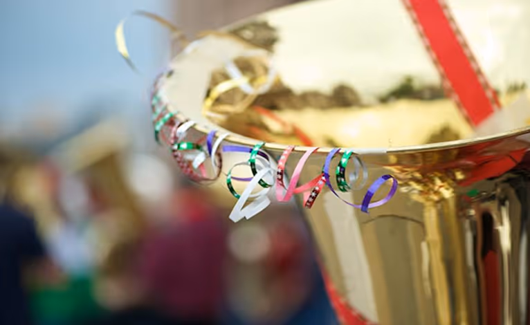 tuba with ribbons