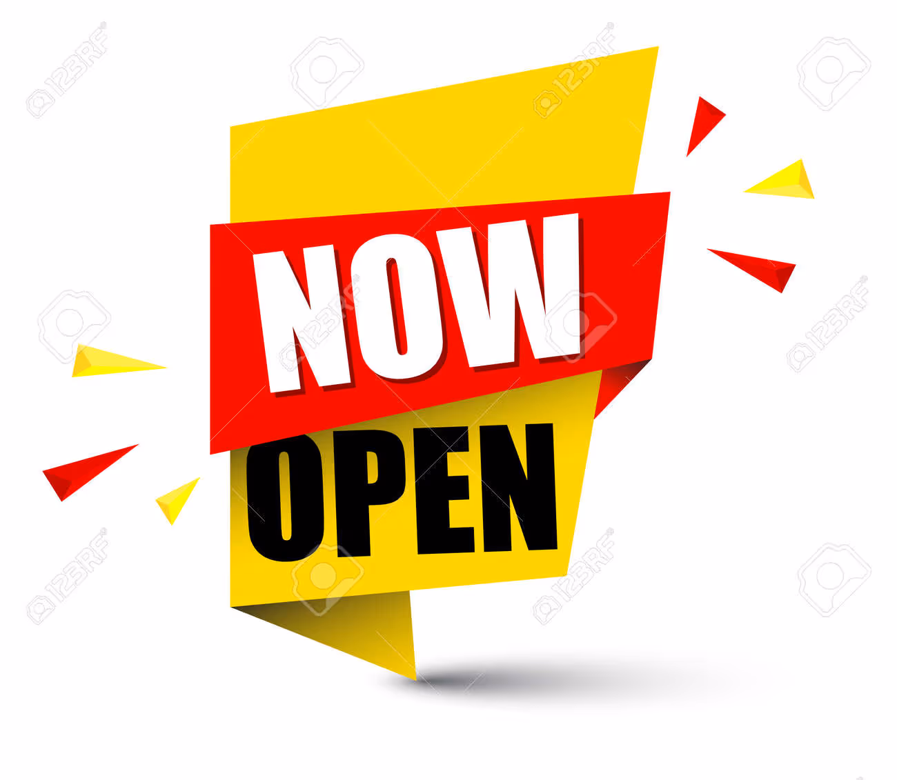 Now Open graphic