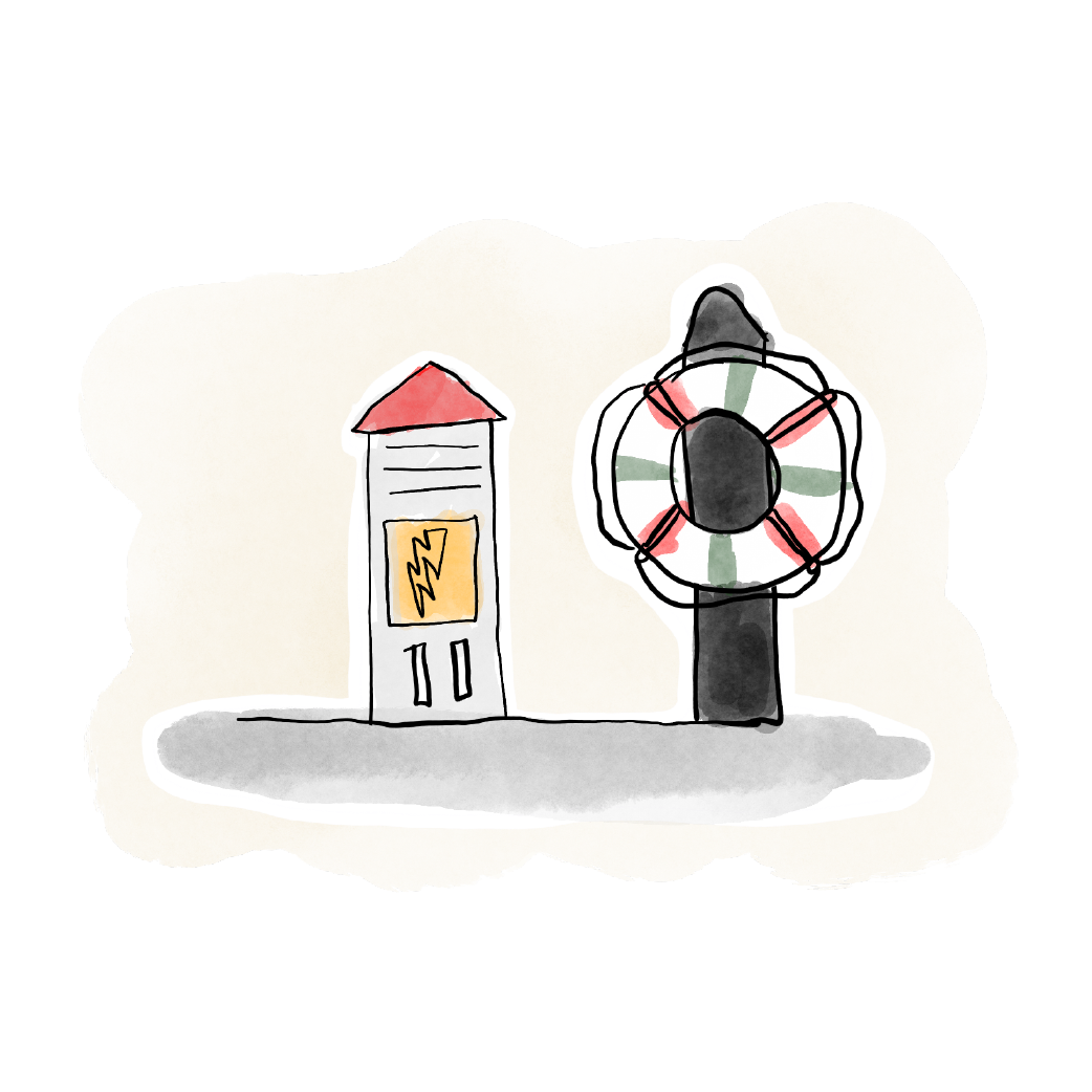 Illustration of a shorepower pedestal at the Palm Beach Marina.