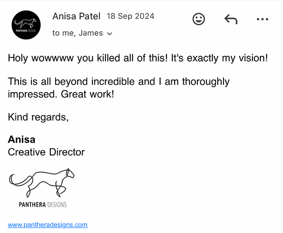 Client testimonial for Missing Piece Studio