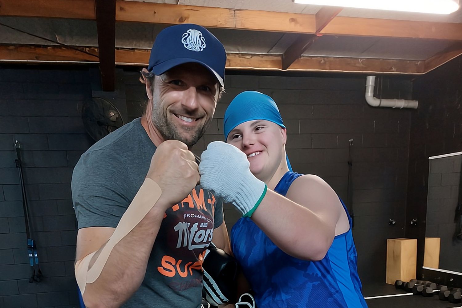 Nikolai with his boxing trainer