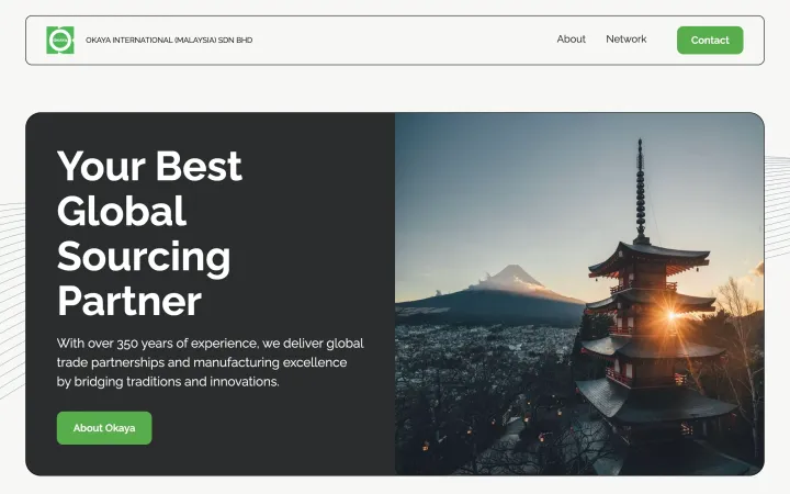 Okaya International website by FlowCreates