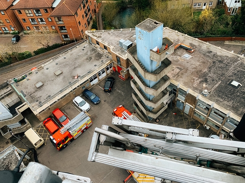 Jake behind the scenes, Oxfordshire Fire and Rescue Service