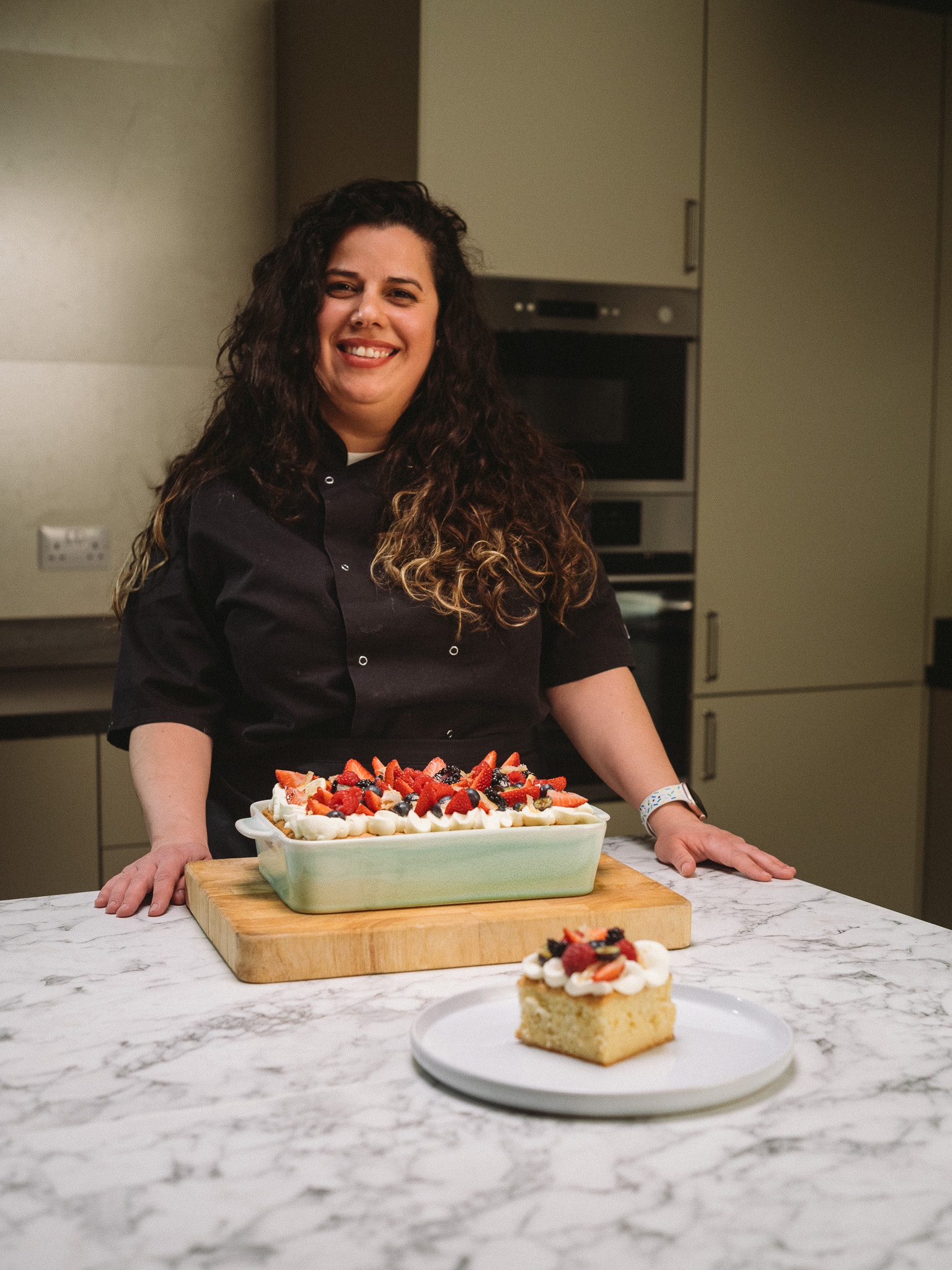 Maria Gonzalez with her incredible Tres Leches cake