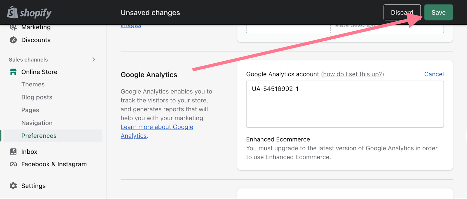 shopify integration with google analytics 