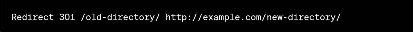 This is the 301 redirect code to redirect a site directory after a URL change on Apache servers