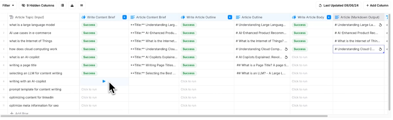 Spreadsheet‑Style Interface in airops