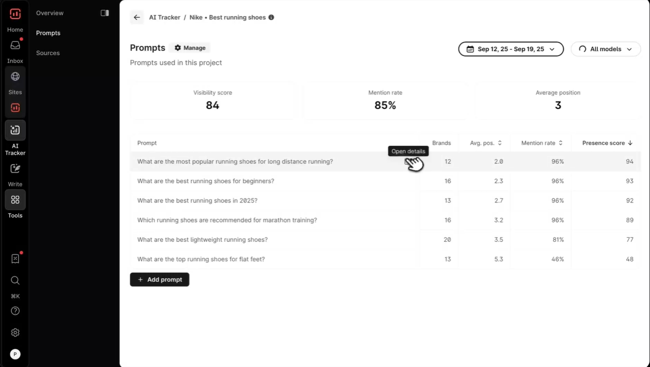 Surfer SEO AI tracker