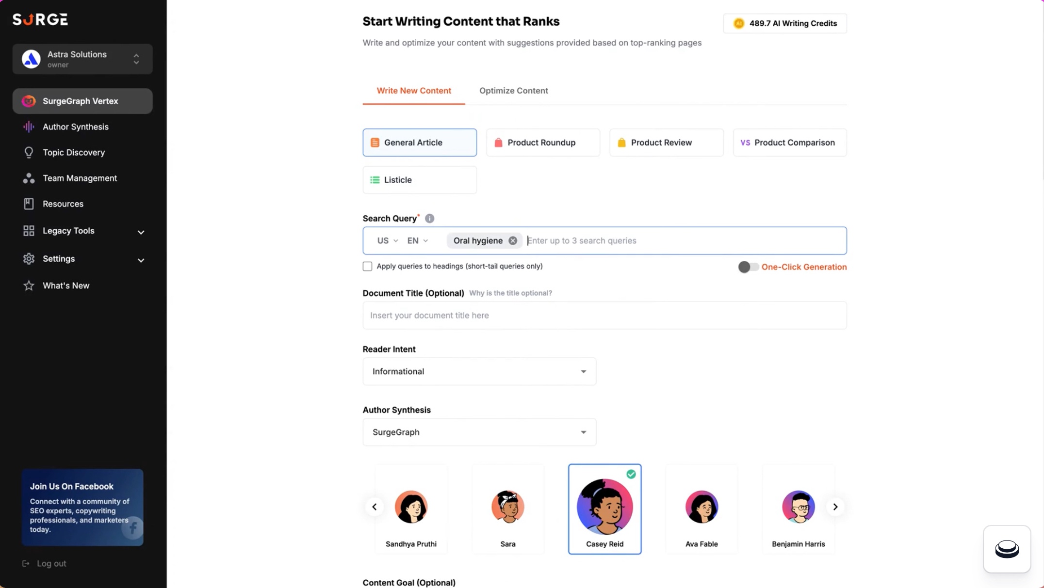 Vertex AI Writer On SurgeGraph