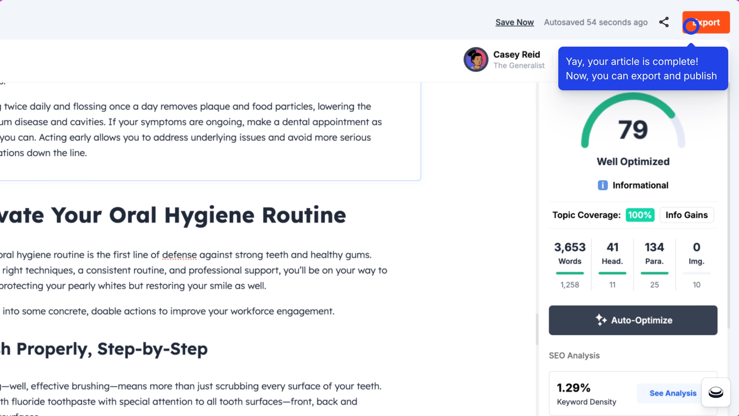 Export option on SurgeGraph