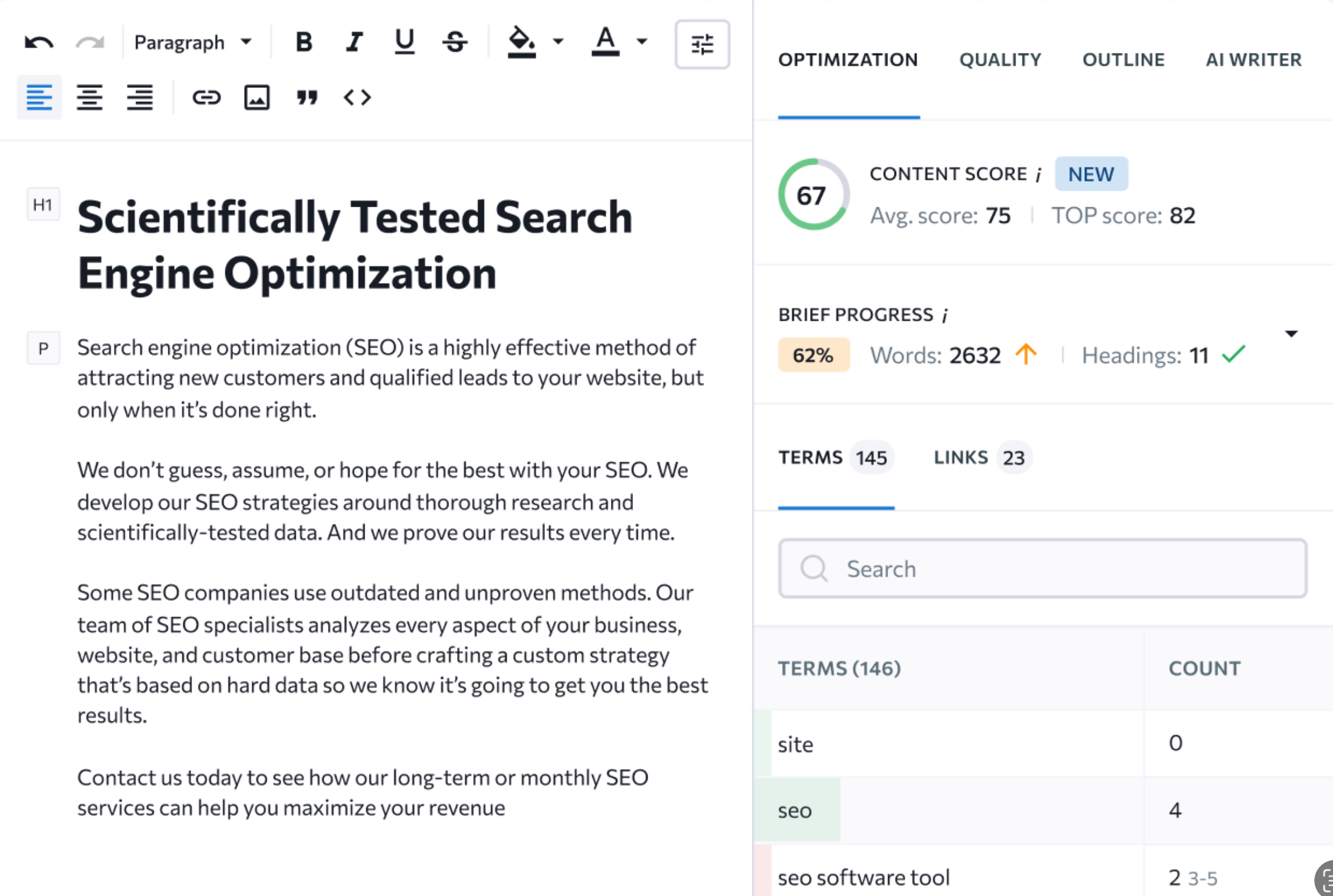 Content Editor Tool on SE Ranking