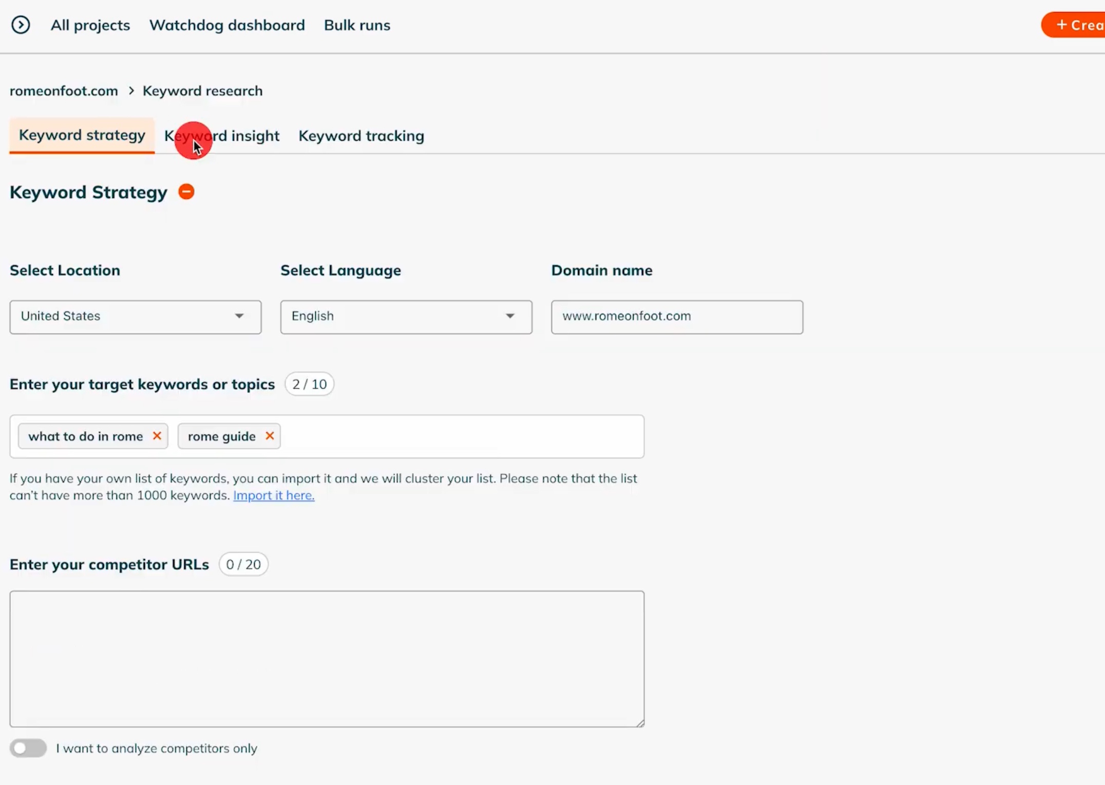 Keyword Research Tool on POP.