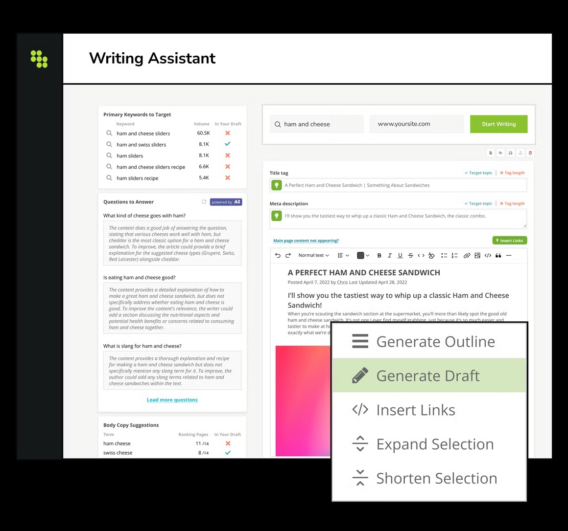 AI Writing Assistant on Conductor