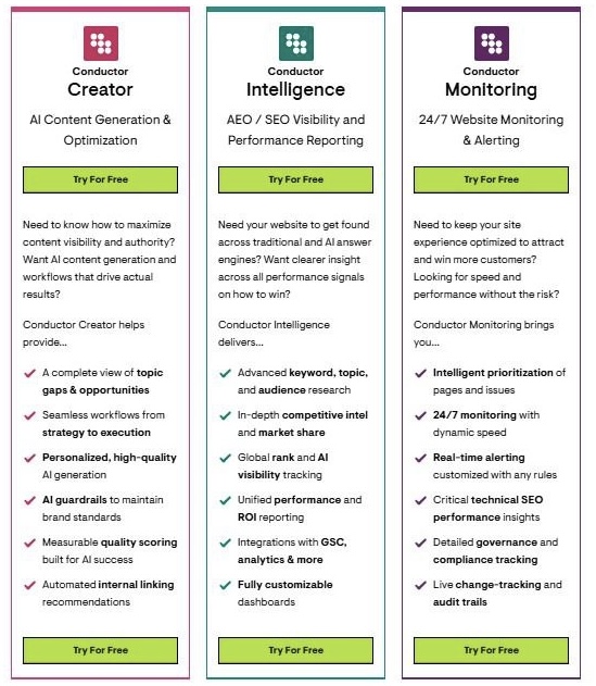 Conductor Pricing Screenshot