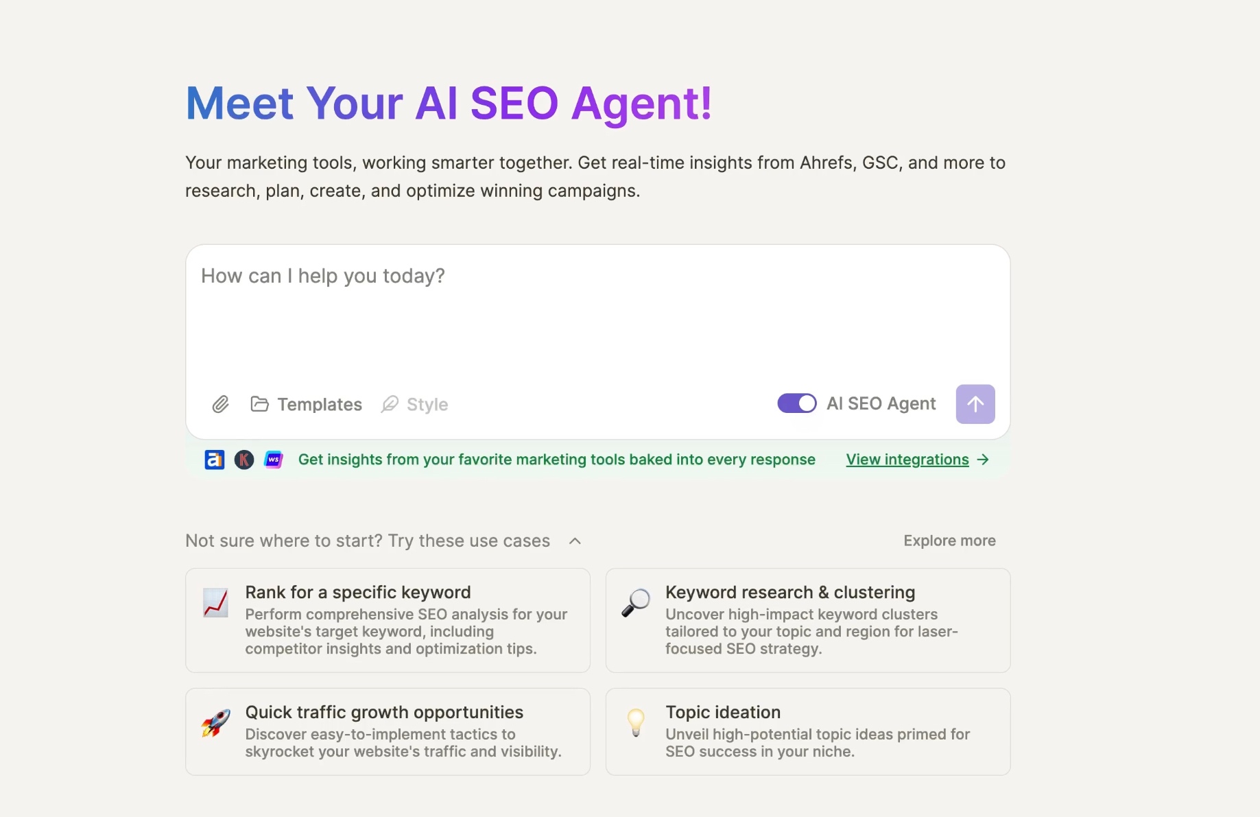 AI SEO Agent on Writersonic